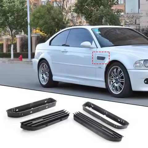 Anti-scratch Black Sturdy Side Fender Vent Grill for BMW 3 Series M3 E46 2001-2006