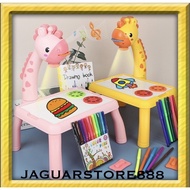 [JERAPAH] Children's Study Table/Children's Drawing Table Projector Educational/Educational Toys/Painting Projector Table