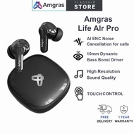 Amgras Life Air Pro Earphone Bluetooth Quad-Mic ENC Targeted Environment Noise Cancelling Dynamic Sp