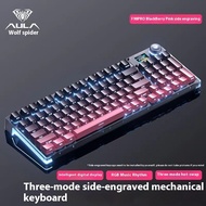 AULA F98 Pro Mechanical Keyboard W/ Rotate Button RGB Backlit Customized Screen TriModes Game Esport