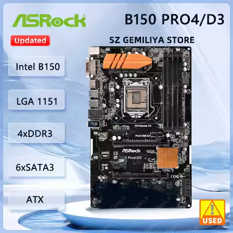 ASRock B150 PRO4/D3 Motherboard LGA 1151 Intel B150 DDR4 64GB Micro ATX support i5-6500 i3-6100 i5-7