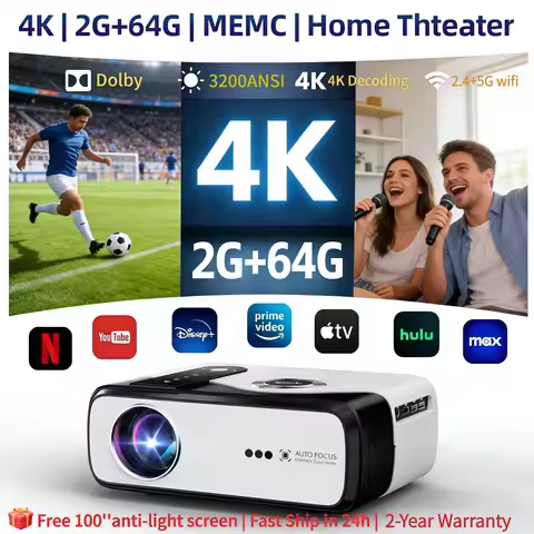 new 4K UHD Netflix Official Licenced projector auto focus 2+64G home theater HDR10+ 2.4+5G dual wifi
