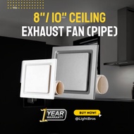 <EXHAUST FAN> 8"/10" WHITE/SILVER CEILING EXHAUST FAN(PIPE) VENTILATION EXHAUST FAN