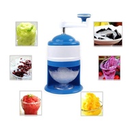 Mesin Air Batu ABC Maker Ice Crusher Shaved Ice Machine Manual Portable Hand Crank Blue Home Pengisa