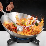 Kuali Extra Tebal dengan Pemegang Dua Telinga Kuali Keluli Tahan Karat Berkualiti Tinggi 30-60cm