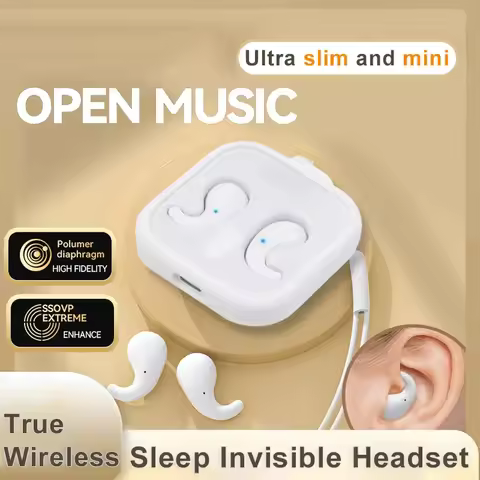 Wireless Sleep Invisible Headset Bluetooth 5.4 Mini TWS Earbuds Noise Cancelling Waterproof Stereo W