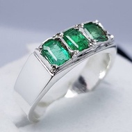 Men Natural Emerald Ring Emerald Band for Men Real Emerald Ring Panjsher Emerald