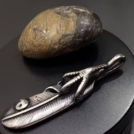 Stainless Steel Eagle Claw Takahashi Goros Feathers Pendant.