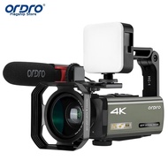 Video Camera for Blogger Live Streaming Ordro AX60 3.5" Touch Screen 12x Optical Zoom 4k Professiona