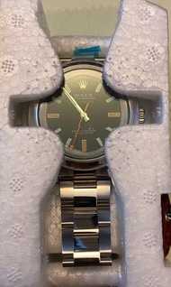 Rolex 116400GV milgauss 綠玻璃 閃電針