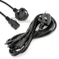 3pin UK plug AC Power Cord With 13A Fuse 3C x 0.75mm for PC Desktop Monitor Computer 1.5M, 3M, 5M (M