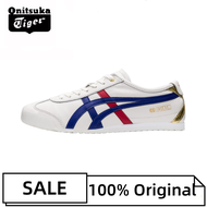 Japan Onitsuka Tiger MEXICO66 D507L White blue Lightweight Men's and Women's Casual Sneakers