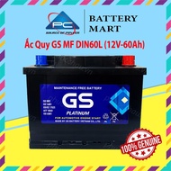 Battery 12V-60Ah, GS MF DIN60L/R/LBN Car Battery