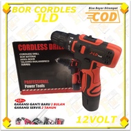 JLD Bor baterai 12 Volt Bor Tangan J12S Bor Cordless 1 baterai Bonus