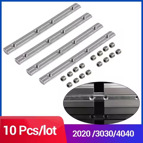 10pcs 180 Degree Straight Joint Inside Connector Aluminium Profile Fittings Strip 2020 3030 4040 Wit
