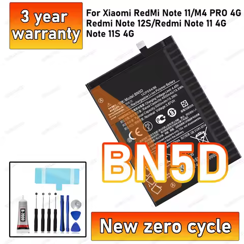 100% New High Quality BN5D Battery For Xiaomi RedMi Note 11/Note 11S 4G/M4 PRO 4G/Redmi Note 12S/Red