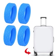 [Almencla21] 4x Luggage Wheel Covers Blue Suitcase Wheel Protectors Wheel Protector Covers for Luggage Suitcase Office Chair Caster Wheels
