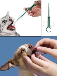 1入裝寵物餵食注射器，狗和貓用藥滴管，雙功能兩端用於喂藥和驅蟲工具