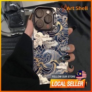 Sea Wave Acrylic Case for iPhone 16E 15 14 PM 13 12 Mini 11Pro XS XR 7 8 Plus Shockproof Cover Scree