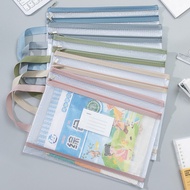 Portable Multi-Size Waterproof File Transparent Label Style Data Test Paper Storage Bag Student Penc