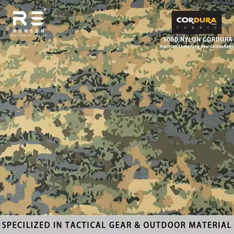 Austrian Tarnanzug Neu Camouflage 500D Nylon Cordura Camouflage Printed PU Coated Fabric Durable for