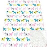 Minky多功能 點點顆粒 攜帶毯嬰兒毯冷氣毯被 米白-小狗