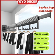 Smart Folding 3-Bar Drying Rack - Bearing 50kg, Space Aluminum, Installation Without Drilling for Ba