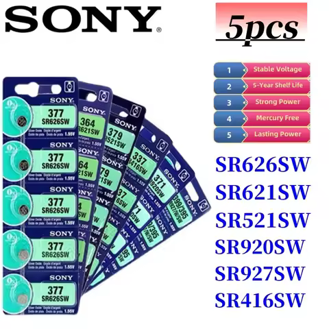 5Pcs Original For Sony 337 SR416SW 364 SR621SW 371 SR920SW 377 SR626SW 379 SR521SW 395 399 SR927SW B