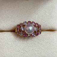 TASAKI K18 18K 750 pink sapphire diamond ring size 12
