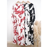 OVERRSIZE Plus Size XL(42/44) To 3XL(50/52) Nekta Abstract Printed Women Muslimah Dress Nursing Frie