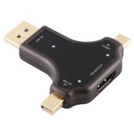 全城熱賣 - D63A DisplayPort+Mini DP+Type-C公頭 轉 HDMI母頭 3合一轉接頭