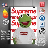 Supreme x Kermit The Frog | Streetwear poster | Street icon | Wall sticker | Wall deco | Frame poster