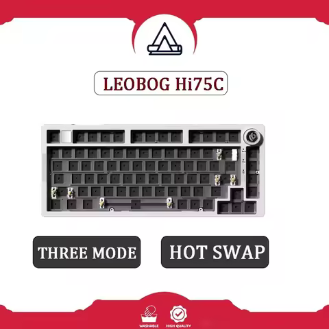 LEOBOG Hi75C Mechanical Keyboard Three Mode Hot Swap RGB Gasket Aluminium Alloy With Knob Hi75C Keyb