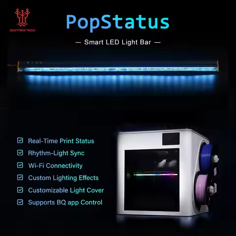 BIGTREETECH PopStatus Smart LED Light Bar For Snapmaker U1 Printer Real-Time Print Status RGB Rhythm