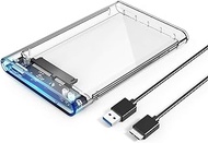 ORICO 2.5" USB 3.0 External Hard Drive Enclosure for 2.5 Inch SATA HDD and SSD[Optimized For SSD, Support UASP SATA III] Tool Free- Transparent (2139U3)