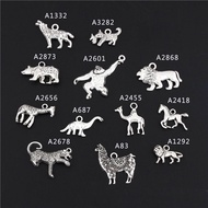 1pc Antique Silver Playing Gorilla Leopard Charms Lion Head Beads Spacer Beads Forest Animal Pendant Jewelry DIY