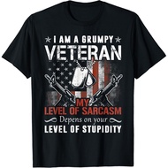 I Am A Grumpy Old Veteran Sarcasm Fathers Day Ideas Gift Unisex T-Shirt