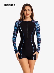 【Online】 Rashguard Women Sport One Piece Swimsuits 2023 Swimwear Boyleg Surf Swimming Suits For Women Long Sleeved Upf 50