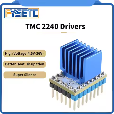 FYSETC 1/2/5pcs TMC2240 Upgraded S2240 Drivers TMC2240ATJ Chip Super Silence Motor Stepper Driver Up
