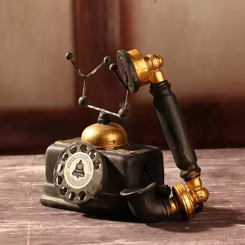 Antique Vintage Desktop Ornament Telephone Model Craft Bar Home Decoration Gift Elaborate Manufactur
