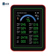 Ueblock✈ เครื่องตรวจจับคุณภาพอากาศ 18 ใน 1 ตรวจพบ 6AQI HCHO PM2.5 PM10 CO2 CO2 เครื่องทดสอบคุณภาพอาก
