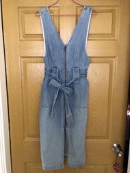 [服飾買五送一］全新 吊牌未拆 NET 牛仔 無袖 拉鍊 綁帶 腰帶 開衩 洋裝 連身 長裙