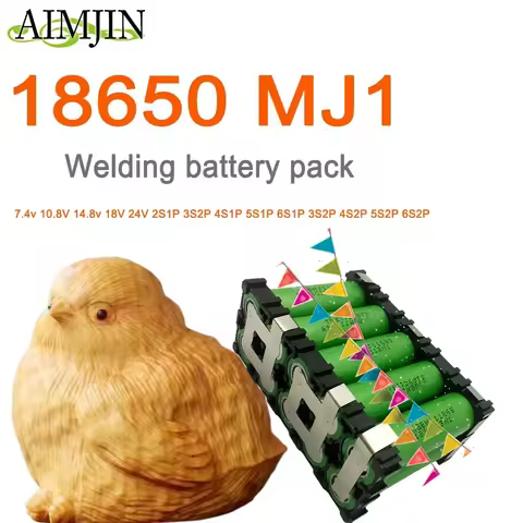 Custom Welded Li-ion Battery Pack 7.4V-24V 6S2P 18650 MJ1 2S1P 3S2P 4S1P-5S2P Options 3500mAh-7000mA