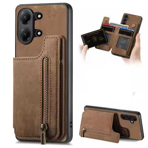 For Xiaomi Poco X8 Pro Max F7 X7 Pro F8 Ultra X6 5G Leather Case Zipper Magnet Wallet Funda Poco M8
