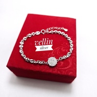 Bracelet 925 SilverWanita with White Gold Plating - Authentic 925 Silver Bracelet Anti-RustELEGAN