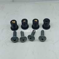 【Customizable】 Bolts plus Rubber windsield Nuts Shield visor vixion ninja aerox 5x15