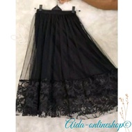 rok tutu renda item/rok anak2 terbaru/rok tutu renda motif bunga kekinian dari umur 1-15thn