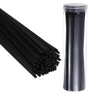 PATIKIL 25 cm Reed Diffuser Sticks 100 Pieces Fiber Aroma Scent Refill Sticks with Replacement PET Bottle for Home Hotel Office Party Wedding Black
