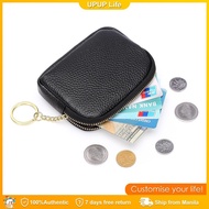 Cute Mini Coin Purse Dual Zipper with Keyring for Men and Women Purse Wallet