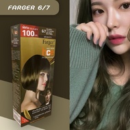 ฟาร์เกอร์ 6/7 สีบลอนด์เข้มประกายหม่นเขียว สีผม เปลี่ยนสีผม Farger 6/7 Dark Blonde Green Hair color Cream
